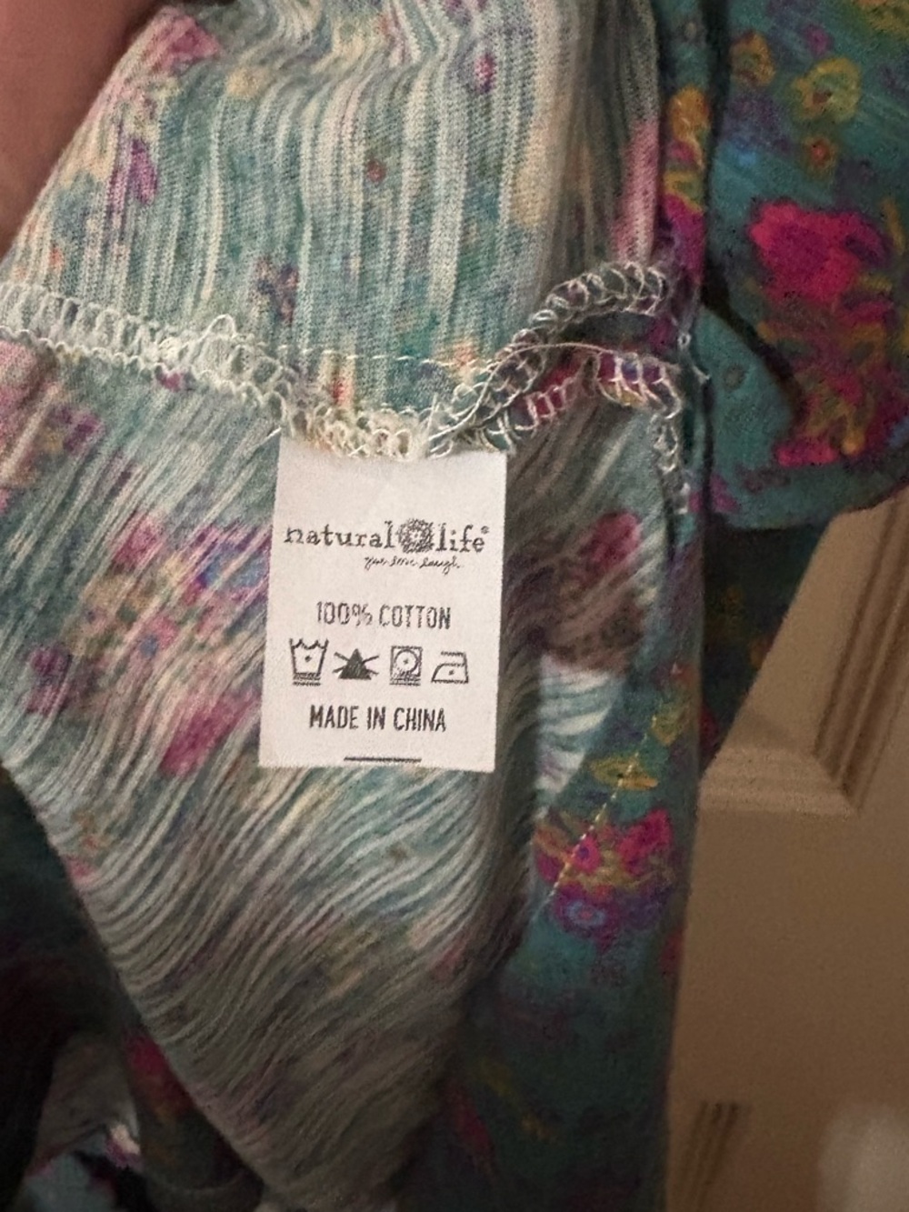 Natural Life Hangout Cotton Midi Dress in Turquoise Floral Medallions Sz XS - Picture 8 of 8